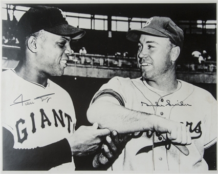 Willie Mays and Duke Snider Dual Signed 16x20 Photograph (PSA/DNA)